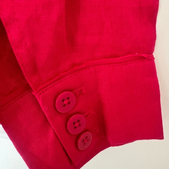 Vintage Coldwater Creek 100% Linen Button Front Jacket W 18 NWT Red $80 - Picture 7 of 16
